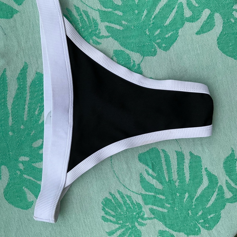 Black and White Striped Garment